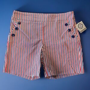 NWT Women’s Kate Park Red White and Blue Striped Sailor Shorts Sz XL